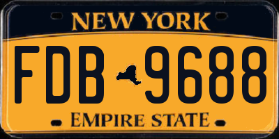 NY license plate FDB9688