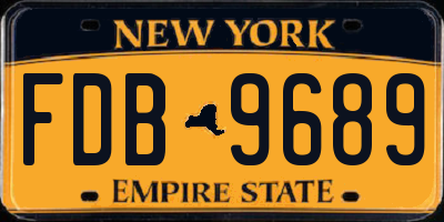NY license plate FDB9689