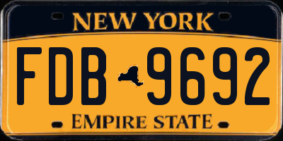 NY license plate FDB9692
