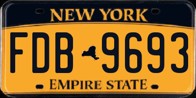 NY license plate FDB9693