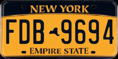 NY license plate FDB9694