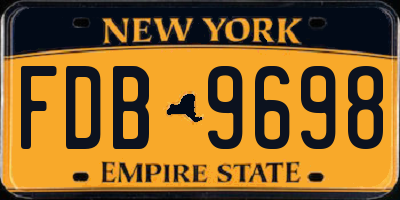 NY license plate FDB9698
