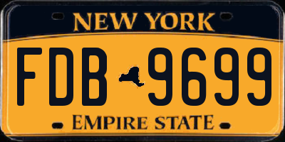 NY license plate FDB9699
