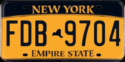 NY license plate FDB9704