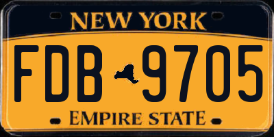 NY license plate FDB9705