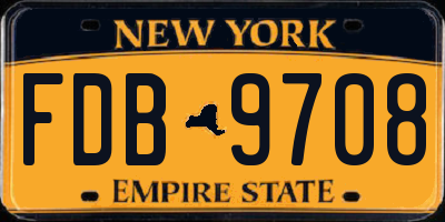 NY license plate FDB9708