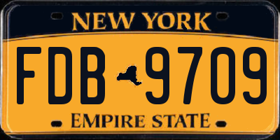 NY license plate FDB9709