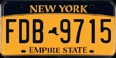 NY license plate FDB9715