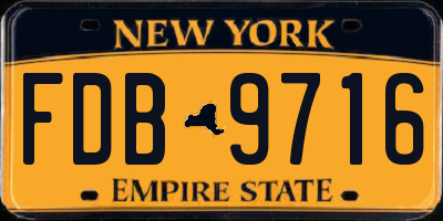 NY license plate FDB9716