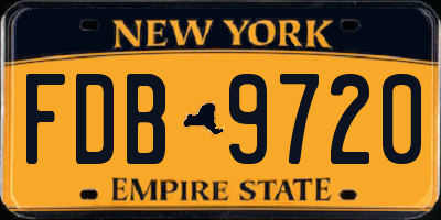 NY license plate FDB9720