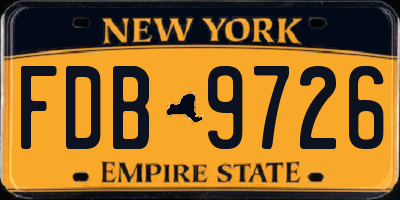 NY license plate FDB9726
