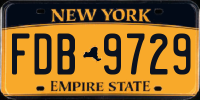 NY license plate FDB9729