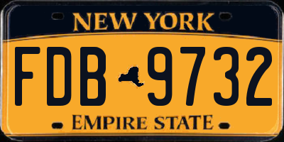 NY license plate FDB9732