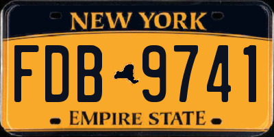 NY license plate FDB9741