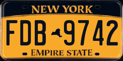 NY license plate FDB9742