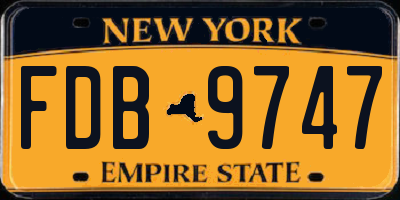 NY license plate FDB9747