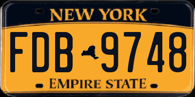 NY license plate FDB9748