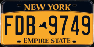 NY license plate FDB9749