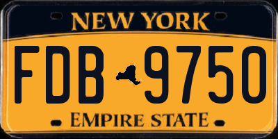 NY license plate FDB9750