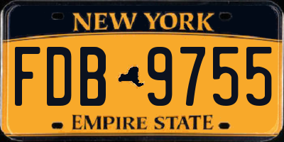 NY license plate FDB9755