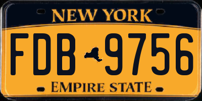 NY license plate FDB9756