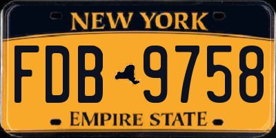 NY license plate FDB9758