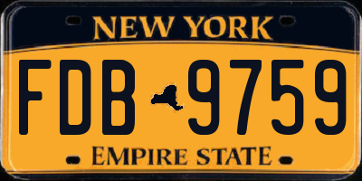 NY license plate FDB9759