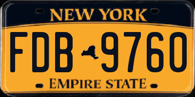 NY license plate FDB9760
