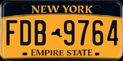 NY license plate FDB9764