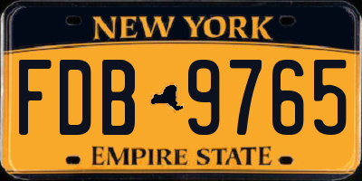 NY license plate FDB9765