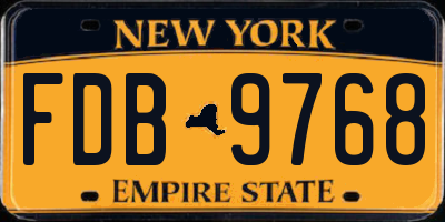 NY license plate FDB9768