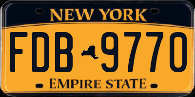 NY license plate FDB9770