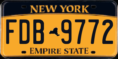 NY license plate FDB9772