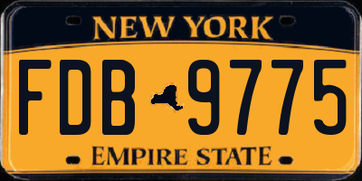NY license plate FDB9775