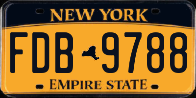 NY license plate FDB9788