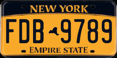 NY license plate FDB9789