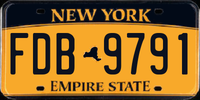 NY license plate FDB9791