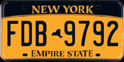 NY license plate FDB9792