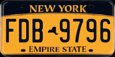 NY license plate FDB9796
