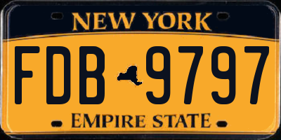 NY license plate FDB9797