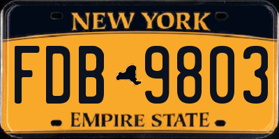 NY license plate FDB9803