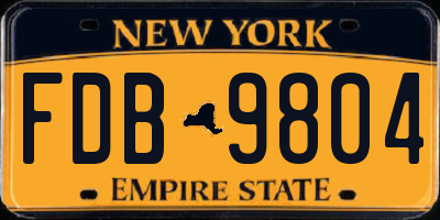 NY license plate FDB9804