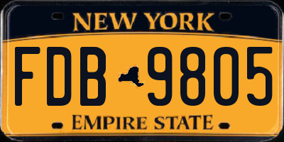 NY license plate FDB9805