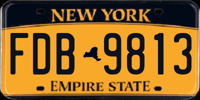 NY license plate FDB9813