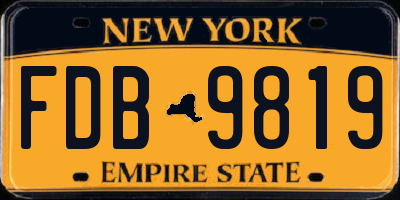 NY license plate FDB9819