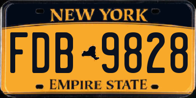NY license plate FDB9828