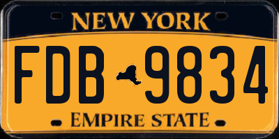 NY license plate FDB9834