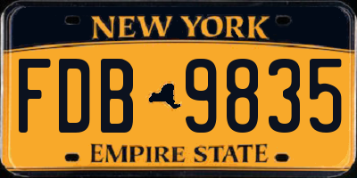 NY license plate FDB9835