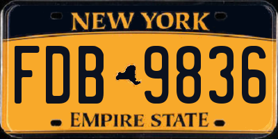 NY license plate FDB9836