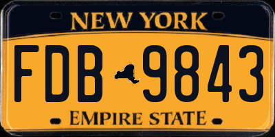 NY license plate FDB9843